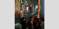 The scene of a fire in Philadelphia on Apr. 24, 2022