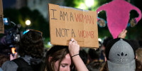 Abortion-rights advocates demonstrate outside of the Supreme Court