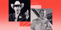 Photo illustration of Nebraska Republican gubernatorial candidates Charles Herbster and Jim Pillen.