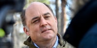 Britain's Defence Secretary Ben Wallace arrives for a press conference during the Arrow 22 exercise at the Niinisalo garrison in Kankaanp, Finland, on May 4, 2022.
