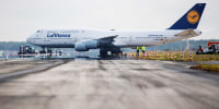 A Lufthansa plane at Frankfurt Airport.