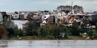 Possible tornado damage in Gaylord, Mich. on May 20, 2022.