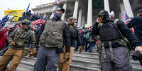 Image: Members of the Oath Keepers on the East Front of the Capitol on Jan. 6, 2021.