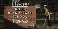 Image: Law enforcement outside Robb Elementary School in Uvalde, Texas on May 25, 2022.