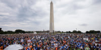 Protestors attend a "March for Our Lives" rally