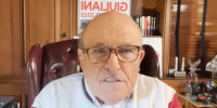 Rudy Giuliani speaks via Facebook live to address a slapping incident during a fundraising event with his son Andrew on Sunday in Staten Island, N.Y.
