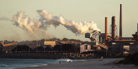 The Port Kembla Steelworks in Wollongong, Australia