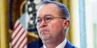 Mick Mulvaney, acting White House chief of staff, listens during a meeting between President Donald Trump and Colombian President Ivan Duque in the Oval Office on March 2, 2020.