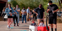 Voters wait at a polling place at Tempe History Museum in Arizona on Nov. 3, 2020.