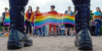 A Pride rally in St. Petersburg, Russia, on Aug.12, 2017.