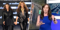 Beyonce Knowles and her mother Tina Knowles and reporter, Sheila Watko.