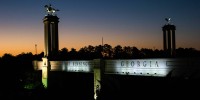 A bridge marks the entrance to the U.S. Army's Fort Benning on Oct. 16, 2015, in Columbus, Ga.