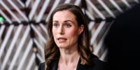 Sanna Marin, Finland's prime minister, speaks to the press in Brussels, Belgium, on May 30, 2022.