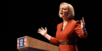 Image: Liz Truss Delivers Her Leader's Speech To Party Conservative Party Conference