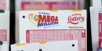 Mega Million lottery tickets in Hollywood, Fla.