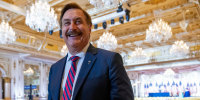 Mike Lindell arrives at Mar-a-lago in Palm Beach
