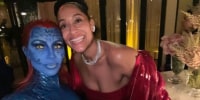Kim Kardashian dressed as Mystique for a party that no one else dressed up for.