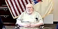 Richard Cottingham, center, known as the "Torso Killer," pleads guilty on April 27, 2021, to two 1974 murders, in this image from a virtual court hearing. 