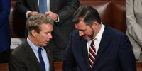 Rand Paul, left, and Ted Cruz before the start of the State of the Union address at the U.S. Capitol