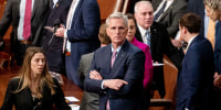 Rep. Kevin McCarthy is seen in the House chamber as the House meets to elect a speaker in Washington, D.C. on Jan. 6.