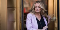 Stormy Daniels, aka Stephanie Clifford, exits the United States District Court Southern District of New York on April 16, 2018 in New York City.