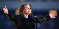 Singer Ozzy Osbourne performs at halftime during the NFL game between the Buffalo Bills and the Los Angeles Rams on Sept. 8, 2022, at SoFi Stadium in Inglewood, Calif.