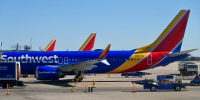 Southwest Airlines planes at Austin-Bergstrom International Airport in Austin, Texas, on Jan. 22, 2023. 