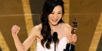 Michelle Yeoh accepts the Best Actress award for "Everything Everywhere All at Once" during the 95th Annual Academy Awards on March 12, 2023 in Hollywood, CA.