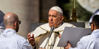 Pope Francis leads the Easter Sunday mass on April 9, 2023, at St. Peter's square in The Vatican.