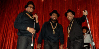 Rappers Run-DMC on Stage

Darryl \"D.M.C.\" McDaniels, Jason \"Jam-Master Jay\" Mizell and Joseph \"Rev. Run\" Simmons of Run-DMC in 1987.