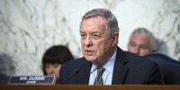 Senator Dick Durbin, a Democrat from Illinois and chairman of the Senate Judiciary Committee, speaks during a hearing in Washington, DC, US, on Tuesday, Jan. 24, 2023.Senators during the hearing blamed Live Nation Entertainment's market dominance for soaring ticket prices and a terrible customer experience, complaints illustrated by the company's Ticketmaster unit bungling the massive demand for Taylor Swift tickets last year. Photographer: Al Drago/Bloomberg via Getty Images