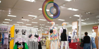 Pride month merchandise at the front of a Target store in Hackensack, N.J.