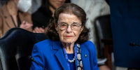 Image: Sen. Dianne Feinstein, D-Calif., returns to the Senate Judiciary Committee following a more than two-month absence at the Capitol on May 11, 2023. 