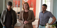 Jeremy Strong, Sarah Snook, and Kieran Culkin in "Succession". 