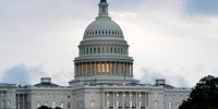 The U.S. Capitol in the early morning hours in Washington, on Oct. 2, 2020.