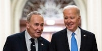 Senate Majority Leader Chuck Schumer, D-N.Y., with President Joe Biden at the Capitol on March 2, 2023.