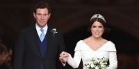 Princess Eugenie of York and Jack Brooksbank at their wedding day ceremony held on October 12, 2018 at St. George's Chapel in England.