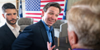 Florida Gov. Ron DeSantis engages with people after speaking to a crowd on June 2, 2023 in Gilbert, S.C.