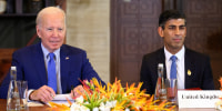 Joe Biden and Rishi Sunak at the G20 summit in Nusa Dua, Indonesia
