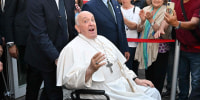 Pope Francis leaves Rome hospital 9 days after surgery
