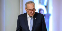 Image: Senate Majority Leader Chuck Schumer arrives to speak during a news conference following Senate Democrat policy luncheons at the Capitol on June 13, 2023.