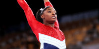 Simone Biles competes at the Olympic Games