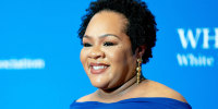 Yamiche Alcindor at the White House Correspondents' Association dinner on April 29, 2023 in Washington D.C.