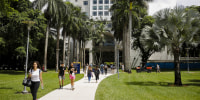 Students on the campus of Florida International University in Miami in 2021. 