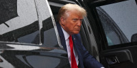Donald Trump arrives at Ronald Reagan Washington National Airport in Arlington, Va.