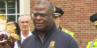 Police commissioner Michael Cox speaks at a press conference following a shooting in Boston