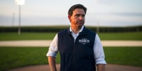  Florida Gov. Ron DeSantis, and 2024 Republican presidential candidate, during a campaign stop at the Field of Dreams in Dyersville, Iowa on Aug. 24, 2023.  