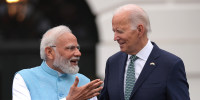 President Joe Biden and Indian Prime Minister Narendra Modi  during an arrival ceremony at the White House on June 22, 2023.