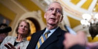 Senate Minority Leader Mitch McConnell speaks at a news conference