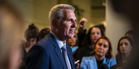 House Speaker Kevin McCarthy, a R-Calif., speaks to members of the media following a House caucus meeting at the U.S. Capitol on Sept. 19, 2023. 